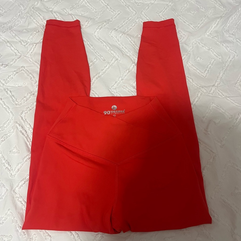 90 Degree by reflex xs reddish orange leggings